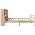 vidaXL Pat cu bibliotecă fără saltea, 200x200 cm, lemn masiv de pin