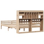 vidaXL Pat cu bibliotecă fără saltea, 140x190 cm, lemn masiv de pin vidaXL Pat cu bibliotecă fără saltea, 140x190 cm, lemn masiv de pin