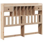 vidaXL Pat cu bibliotecă fără saltea, 160x200 cm, lemn masiv de pin