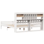 vidaXL Pat cu bibliotecă fără saltea, 180x200 cm, lemn masiv de pin