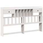 vidaXL Pat cu bibliotecă fără saltea, 180x200 cm, lemn masiv de pin
