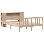 vidaXL Pat cu bibliotecă fără saltea, 120x200 cm, lemn masiv de pin vidaXL Pat cu bibliotecă fără saltea, 120x200 cm, lemn masiv de pin