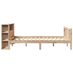 vidaXL Pat cu bibliotecă fără saltea, 120x200 cm, lemn masiv de pin vidaXL Pat cu bibliotecă fără saltea, 120x200 cm, lemn masiv de pin