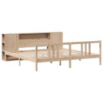 vidaXL Pat cu bibliotecă fără saltea, 200x200 cm, lemn masiv de pin