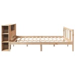 vidaXL Pat cu bibliotecă fără saltea, 200x200 cm, lemn masiv de pin
