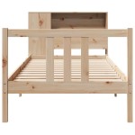 vidaXL Pat cu bibliotecă fără saltea, 90x190 cm, lemn masiv de pin vidaXL Pat cu bibliotecă fără saltea, 90x190 cm, lemn masiv de pin
