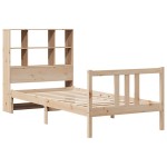 vidaXL Pat cu bibliotecă fără saltea, 90x190 cm, lemn masiv de pin vidaXL Pat cu bibliotecă fără saltea, 90x190 cm, lemn masiv de pin