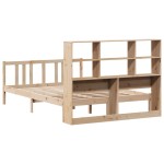 vidaXL Pat cu bibliotecă fără saltea, 120x200 cm, lemn masiv de pin vidaXL Pat cu bibliotecă fără saltea, 120x200 cm, lemn masiv de pin
