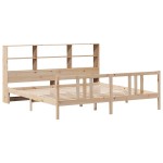 vidaXL Pat cu bibliotecă fără saltea, 180x200 cm, lemn masiv de pin