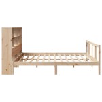 vidaXL Pat cu bibliotecă fără saltea, 200x200 cm, lemn masiv de pin