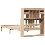vidaXL Pat cu bibliotecă fără saltea, 90x190 cm, lemn masiv de pin vidaXL Pat cu bibliotecă fără saltea, 90x190 cm, lemn masiv de pin