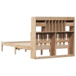 vidaXL Pat cu bibliotecă fără saltea, 135x190 cm, lemn masiv de pin vidaXL Pat cu bibliotecă fără saltea, 135x190 cm, lemn masiv de pin