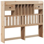 vidaXL Pat cu bibliotecă fără saltea, 135x190 cm, lemn masiv de pin vidaXL Pat cu bibliotecă fără saltea, 135x190 cm, lemn masiv de pin