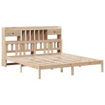 vidaXL Pat cu bibliotecă fără saltea, 180x200 cm, lemn masiv de pin