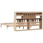 vidaXL Pat cu bibliotecă fără saltea, 180x200 cm, lemn masiv de pin