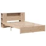 vidaXL Pat cu bibliotecă fără saltea, 120x190 cm, lemn masiv de pin vidaXL Pat cu bibliotecă fără saltea, 120x190 cm, lemn masiv de pin