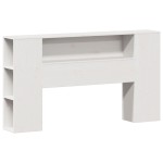 vidaXL Pat cu bibliotecă fără saltea, alb, 140x190 cm, lemn masiv pin vidaXL Pat cu bibliotecă fără saltea, alb, 140x190 cm, lemn masiv pin