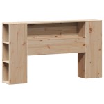 vidaXL Pat cu bibliotecă fără saltea, 150x200 cm, lemn masiv de pin