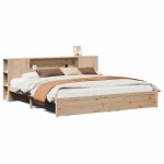 vidaXL Pat cu bibliotecă fără saltea, 180x200 cm, lemn masiv de pin