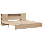 vidaXL Pat cu bibliotecă fără saltea, 180x200 cm, lemn masiv de pin