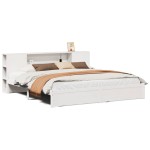vidaXL Pat cu bibliotecă fără saltea, 180x200 cm, lemn masiv de pin