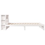 vidaXL Pat cu bibliotecă fără saltea, alb, 75x190 cm, lemn masiv pin