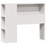 vidaXL Pat cu bibliotecă fără saltea, alb, 75x190 cm, lemn masiv pin