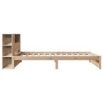vidaXL Pat cu bibliotecă fără saltea, 90x200 cm, lemn masiv pin vidaXL Pat cu bibliotecă fără saltea, 90x200 cm, lemn masiv pin