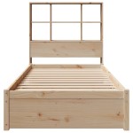 vidaXL Pat cu bibliotecă fără saltea, 90x190 cm, lemn masiv de pin vidaXL Pat cu bibliotecă fără saltea, 90x190 cm, lemn masiv de pin