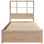 vidaXL Pat cu bibliotecă fără saltea, 90x200 cm, lemn masiv pin vidaXL Pat cu bibliotecă fără saltea, 90x200 cm, lemn masiv pin