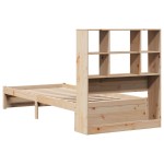 vidaXL Pat cu bibliotecă fără saltea, 90x200 cm, lemn masiv pin vidaXL Pat cu bibliotecă fără saltea, 90x200 cm, lemn masiv pin