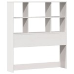 vidaXL Pat cu bibliotecă fără saltea, alb, 90x200 cm, lemn masiv pin vidaXL Pat cu bibliotecă fără saltea, alb, 90x200 cm, lemn masiv pin