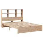 vidaXL Pat cu bibliotecă fără saltea, 120x200 cm, lemn masiv de pin vidaXL Pat cu bibliotecă fără saltea, 120x200 cm, lemn masiv de pin