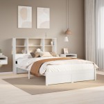 vidaXL Cadru de pat fără saltea, alb, 120x200 cm, lemn masiv pin vidaXL Cadru de pat fără saltea, alb, 120x200 cm, lemn masiv pin