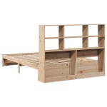 vidaXL Pat cu bibliotecă fără saltea, 140x200 cm, lemn masiv de pin