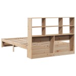 vidaXL Pat cu bibliotecă fără saltea, 150x200 cm, lemn masiv de pin
