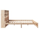 vidaXL Pat cu bibliotecă fără saltea, 200x200 cm, lemn masiv de pin