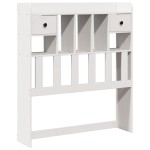 vidaXL Pat cu bibliotecă fără saltea, alb, 75x190 cm, lemn masiv pin vidaXL Pat cu bibliotecă fără saltea, alb, 75x190 cm, lemn masiv pin