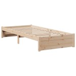 vidaXL Pat cu bibliotecă fără saltea, 90x200 cm, lemn masiv pin vidaXL Pat cu bibliotecă fără saltea, 90x200 cm, lemn masiv pin