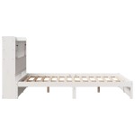 vidaXL Pat cu bibliotecă fără saltea, alb, 150x200 cm, lemn masiv pin