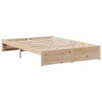 vidaXL Pat cu bibliotecă fără saltea, 160x200 cm, lemn masiv de pin