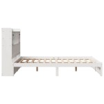 vidaXL Pat cu bibliotecă fără saltea, alb, 160x200 cm, lemn masiv pin