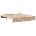 vidaXL Pat cu bibliotecă fără saltea, 180x200 cm, lemn masiv de pin