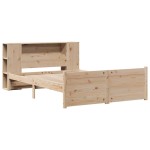 vidaXL Pat cu bibliotecă fără saltea, 120x190 cm, lemn masiv de pin vidaXL Pat cu bibliotecă fără saltea, 120x190 cm, lemn masiv de pin