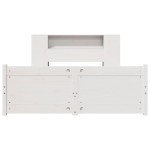 vidaXL Pat cu bibliotecă fără saltea, alb, 140x200 cm, lemn masiv pin vidaXL Pat cu bibliotecă fără saltea, alb, 140x200 cm, lemn masiv pin
