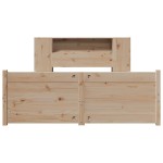vidaXL Pat cu bibliotecă fără saltea, 150x200 cm, lemn masiv de pin