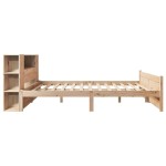 vidaXL Pat cu bibliotecă fără saltea, 150x200 cm, lemn masiv de pin