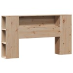 vidaXL Pat cu bibliotecă fără saltea, 150x200 cm, lemn masiv de pin