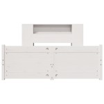 vidaXL Pat cu bibliotecă fără saltea, alb, 160x200 cm, lemn masiv pin vidaXL Pat cu bibliotecă fără saltea, alb, 160x200 cm, lemn masiv pin