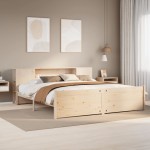 vidaXL Pat cu bibliotecă fără saltea, 180x200 cm, lemn masiv de pin